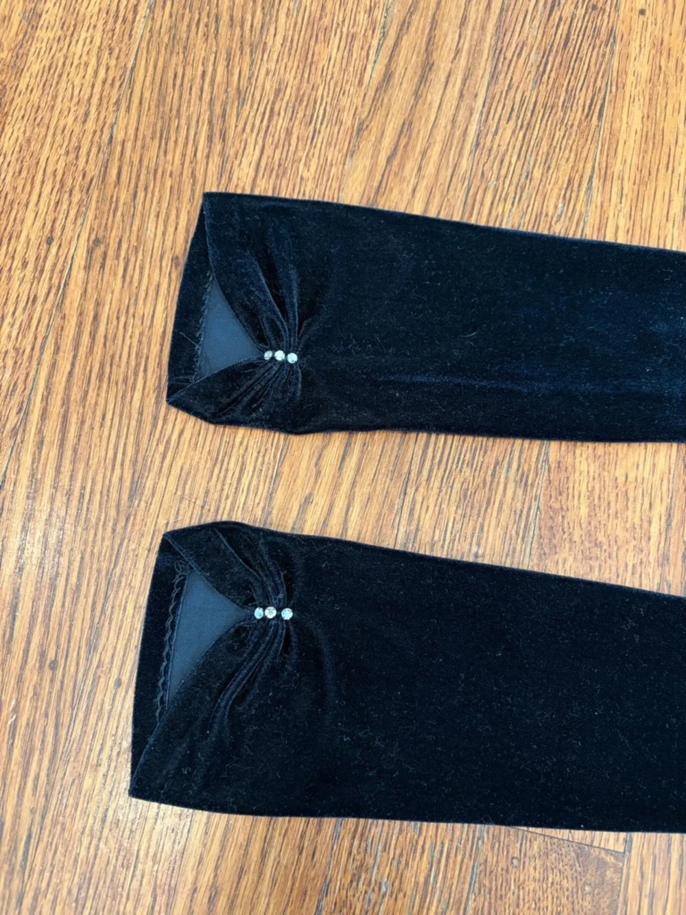 Black Velvet Opera Gloves -  Long Ladies Gloves with sparkly detail
